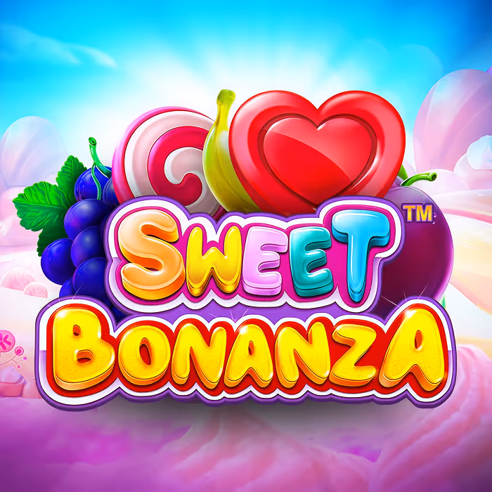 Sweet Bonanza slot with cascading wins and candy-themed symbols